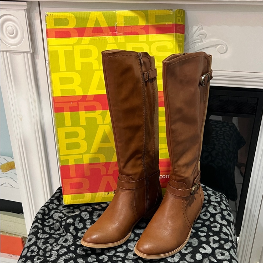 BareTraps Women's Tan Over the Knee Boots
